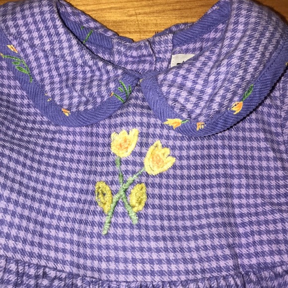 Sweet Potatoes Purple Flannel Winter Dress 9 Month - Picture 2 of 5